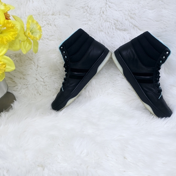 Gucci men sneakers black leather Ronnie Hi top sz.10 - Picture 11 of 17